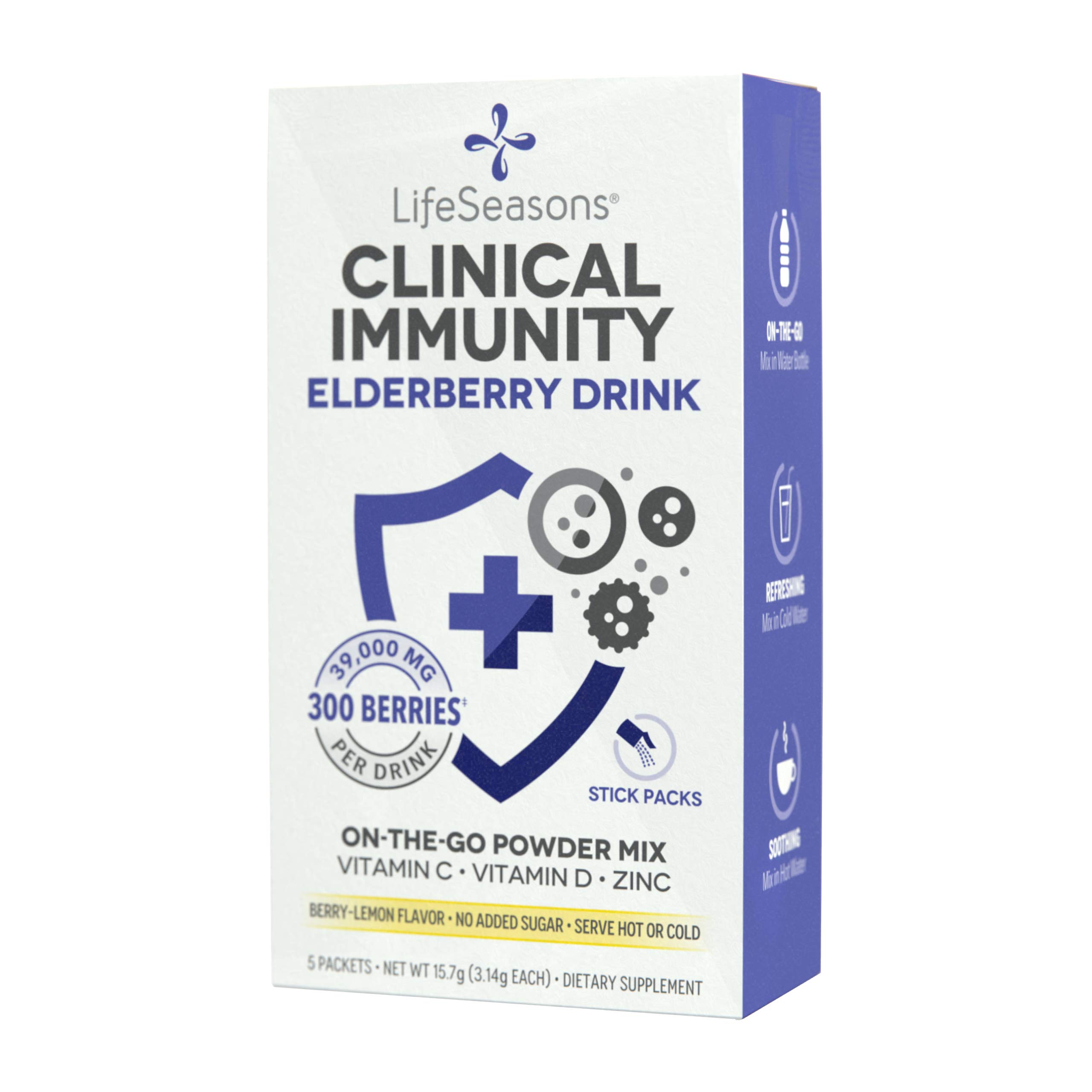 Foto 2 pulgar | Drink Mix Lifeseasons Clinical Immunity Saúco  Paquete De 5 Unidades - Venta Internacional.