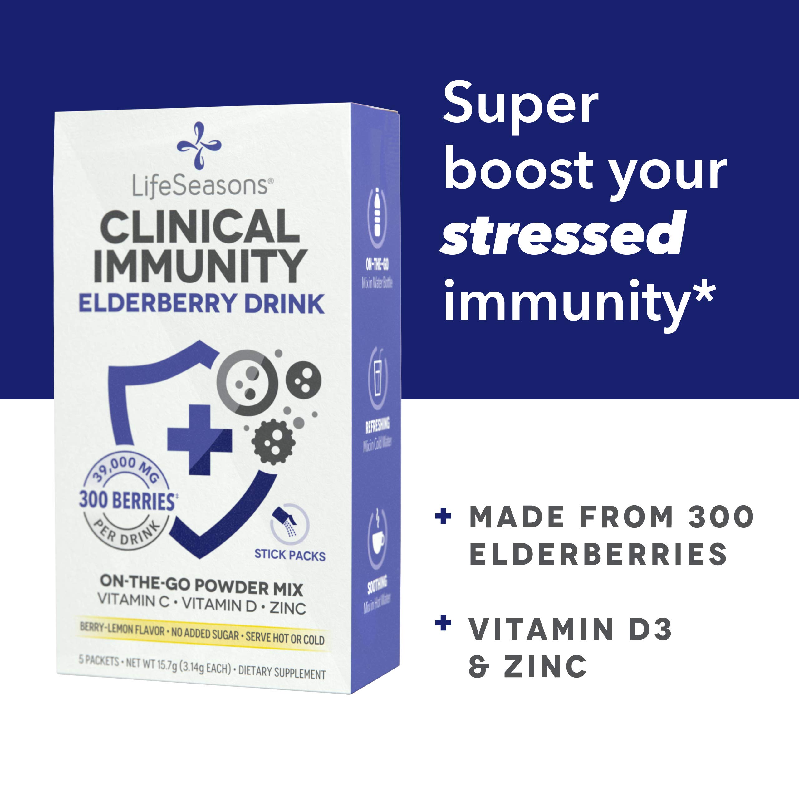 Foto 5 | Drink Mix Lifeseasons Clinical Immunity Saúco  Paquete De 5 Unidades - Venta Internacional.
