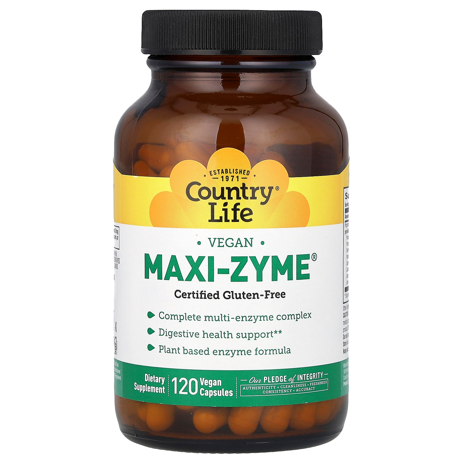 Foto 2 pulgar | Suplemento Country Life Maxi-zyme 120 Cápsulas Veganas - Venta Internacional.