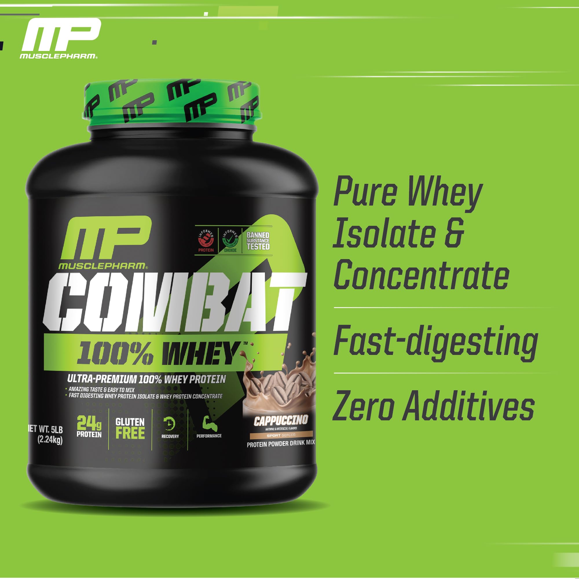 Foto 4 | Proteína De Suero En Polvo Musclepharm Combat 100% Cappuccino 2 27 Kg - Venta Internacional.