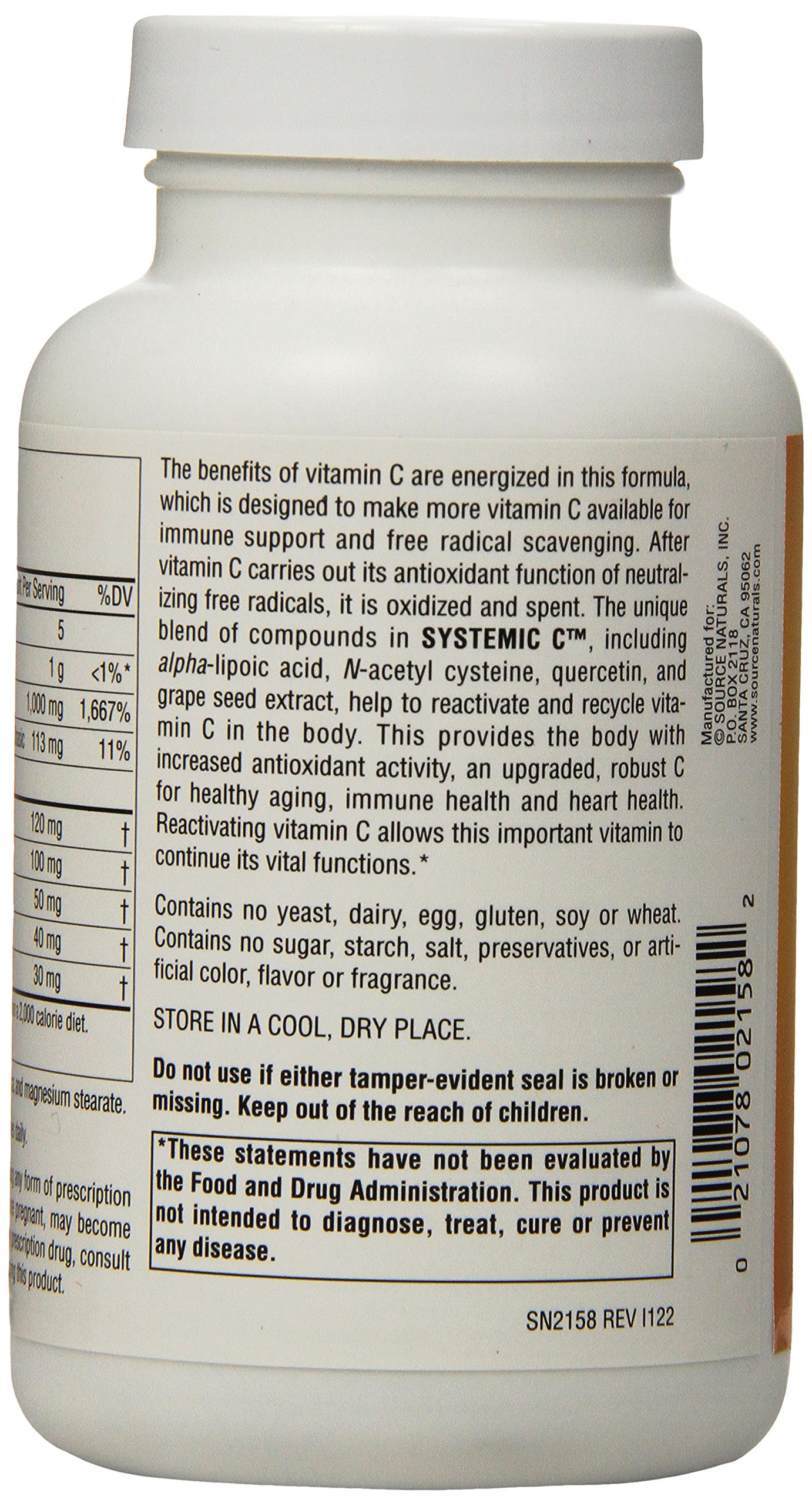 Foto 5 pulgar | Suplemento Source Naturals Systemic C 500 Mg - 120 Cápsulas - Venta Internacional.
