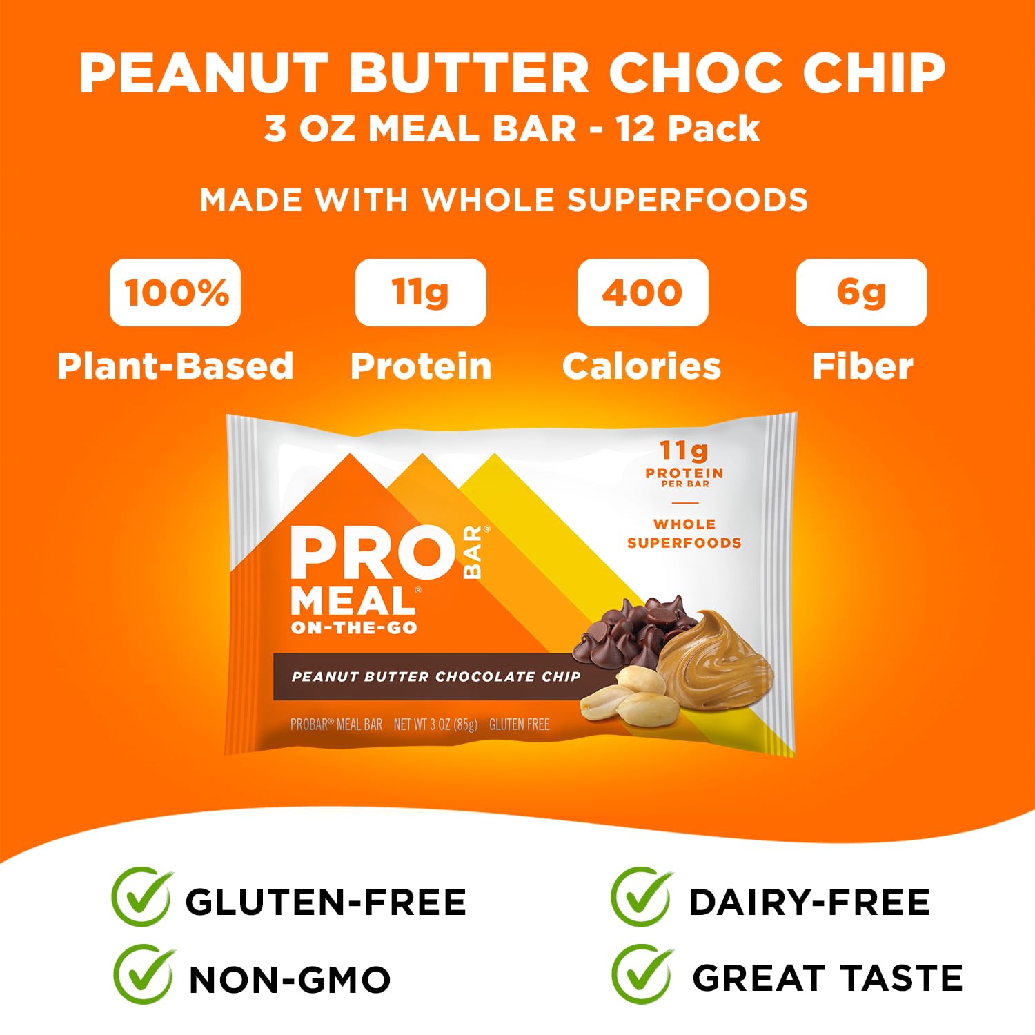 Foto 5 pulgar | Meal Bar Probar Con Chispas De Chocolate Con Mantequilla De Maní  12 X 390 Kcal - Venta Internacional.