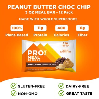 Foto 4 | Meal Bar Probar Con Chispas De Chocolate Con Mantequilla De Maní 12 X 390 Kcal - Venta Internacional.