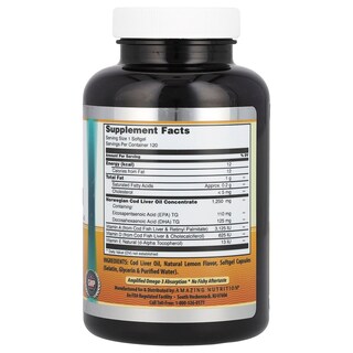 Foto 2 | Aceite De Hígado De Bacalao Noruego Supplement Amazing Nutrition 1250 Mg - Venta Internacional.