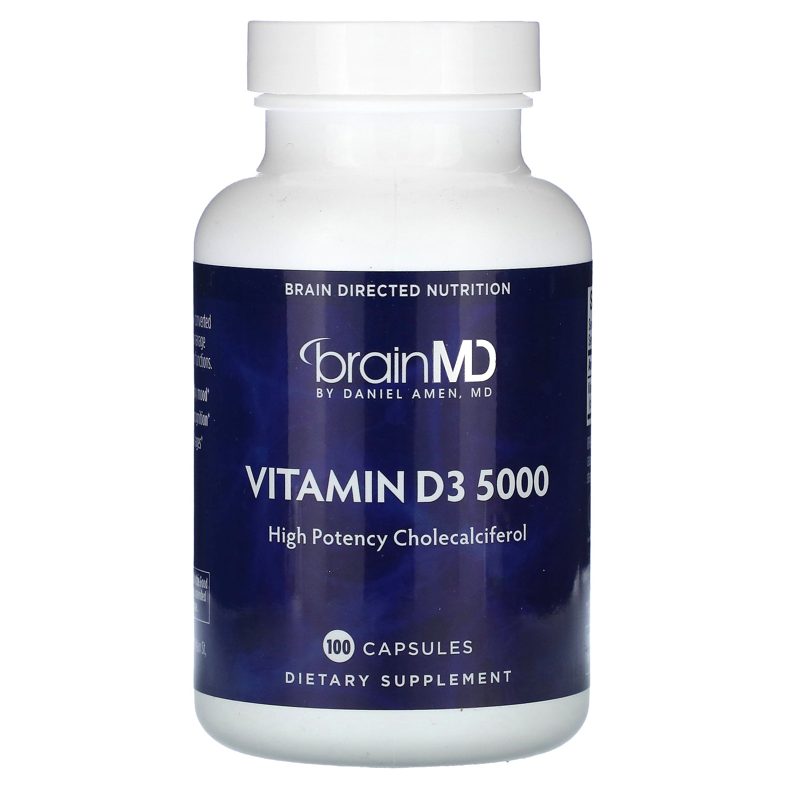 Foto 2 pulgar | Suplemento Brainmd Vitamina D3 5000 125 Mcg (5000 Ui) 100 Cápsulas - Venta Internacional.