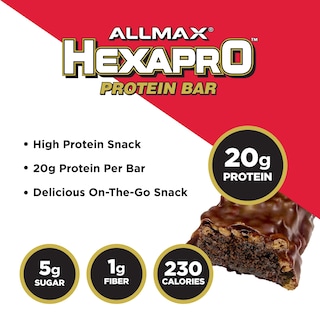 Foto 3 | Barra De Proteína Allmax Hexapro Brownie Con Chocolate 20 G 12 Unidades - Venta Internacional.