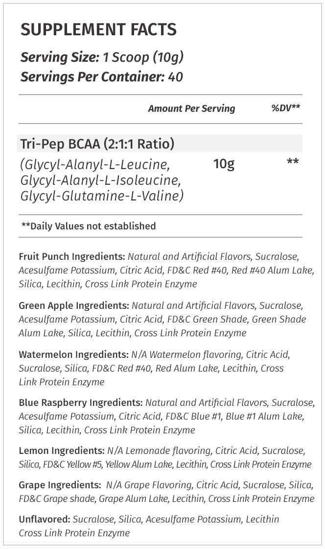 Foto 3 pulgar | Suplemento Metabolic Nutrition Tripep Bcaa Blue Raspberry - Venta Internacional.