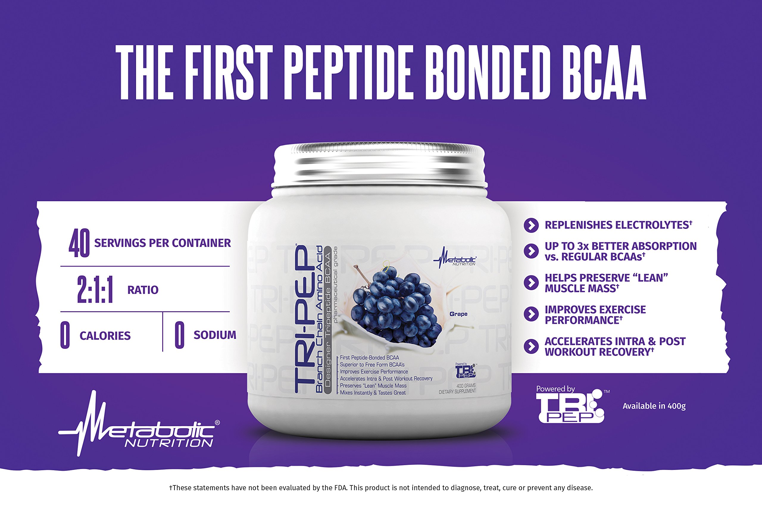 Foto 4 pulgar | Suplemento Metabolic Nutrition Tripep Bcaa Blue Raspberry - Venta Internacional.