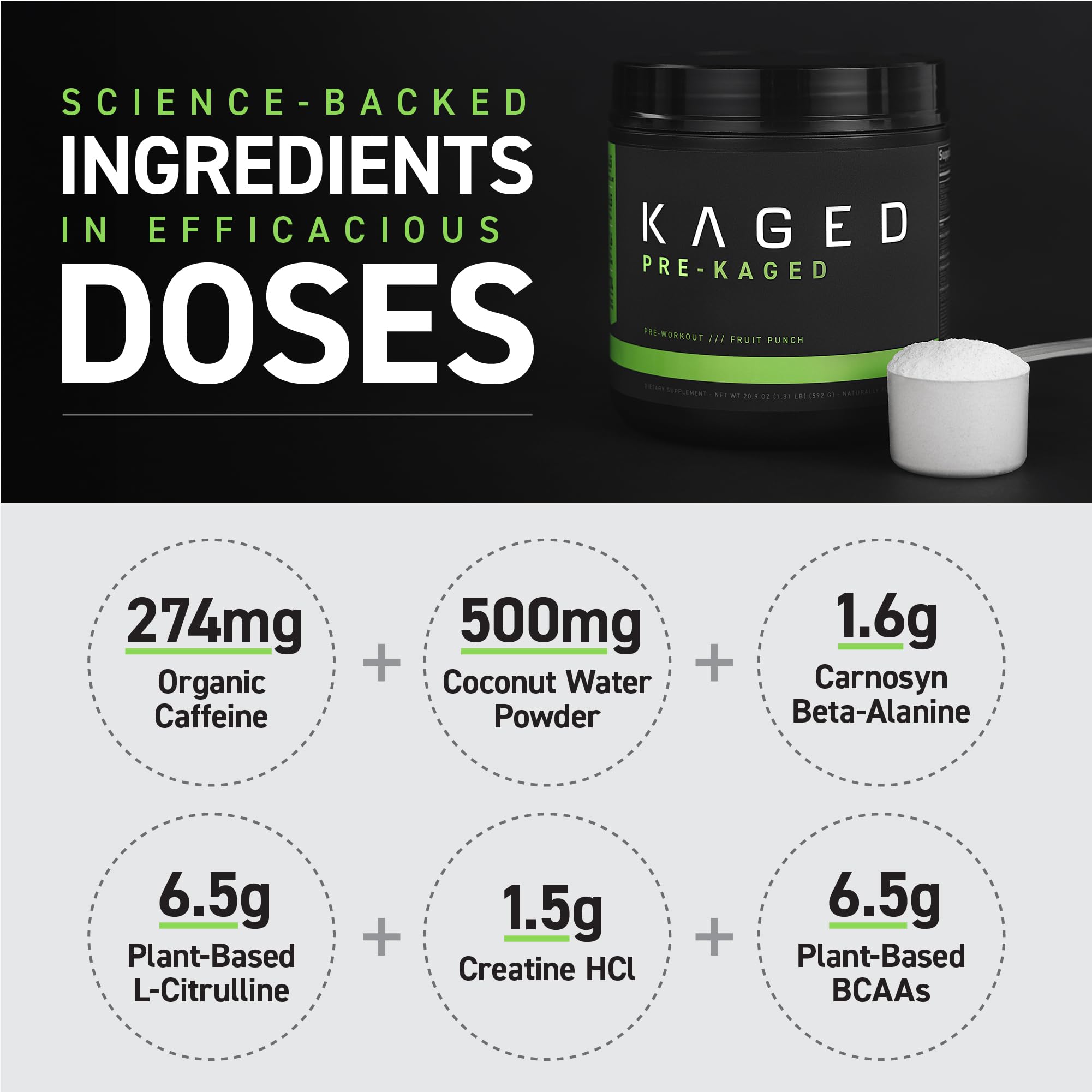 Foto 3 | Polvo Pre Workout Kaged Original Orange Krush  20 Porciones - Venta Internacional.