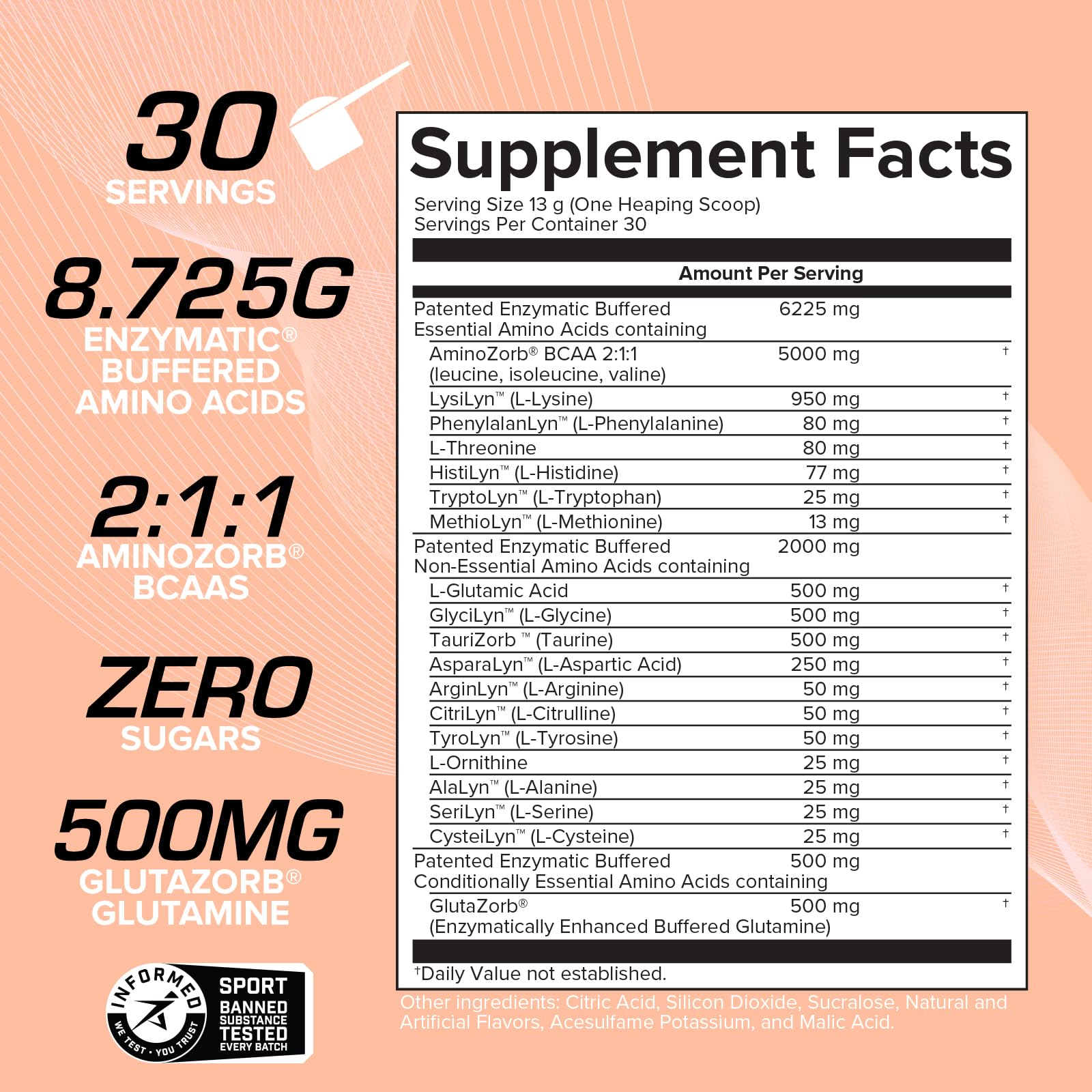 Foto 2 | Suplemento Efx Sports Aminozorb Elite 21 Sour Peach 30 Porciones - Venta Internacional.