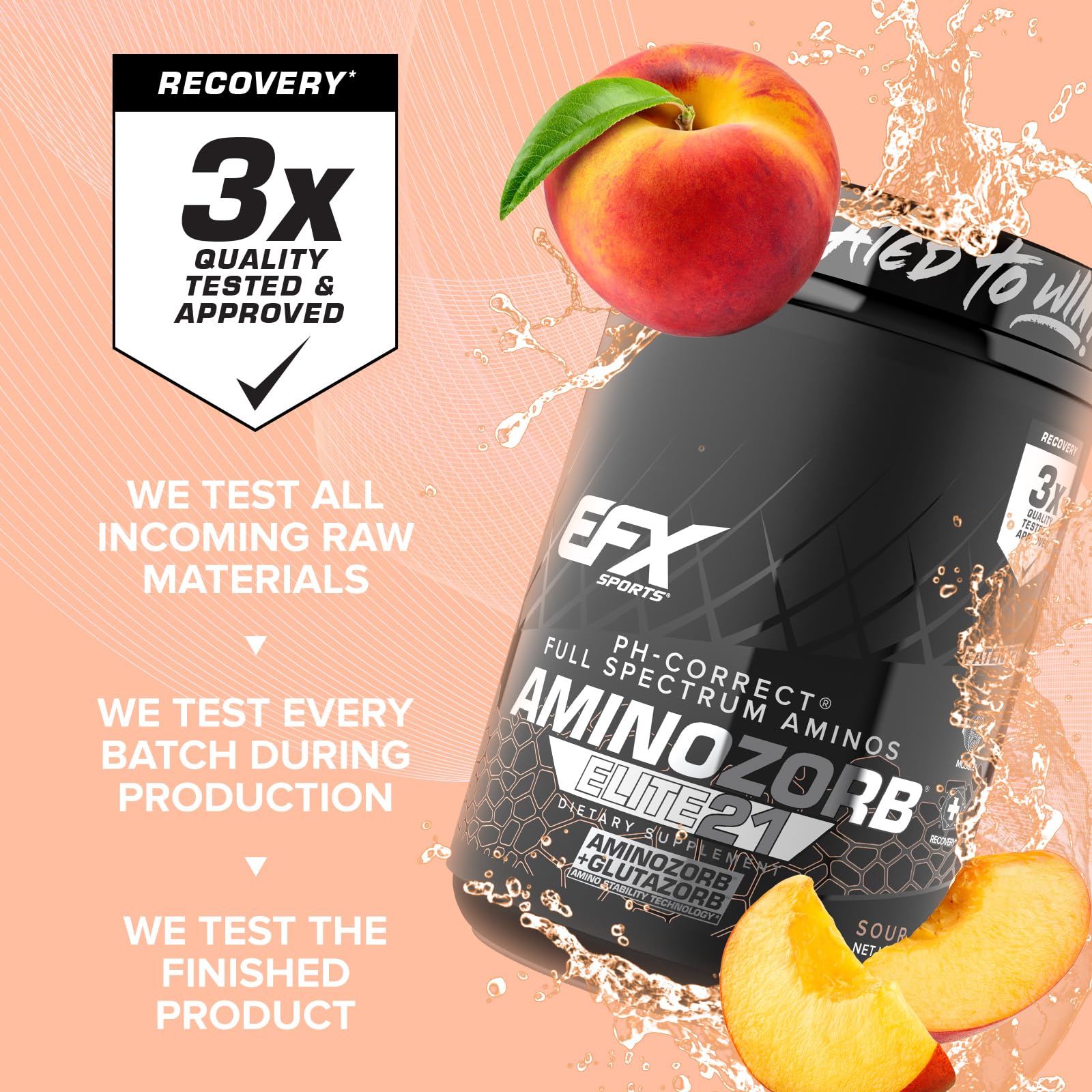 Foto 4 | Suplemento Efx Sports Aminozorb Elite 21 Sour Peach 30 Porciones - Venta Internacional.