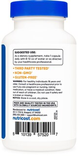 Foto 4 | Suplemento Nutricost Lactobacillus Acidophilus 500 M Cfu 120 Cápsulas - Venta Internacional.
