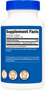 Foto 5 | Suplemento Nutricost Lactobacillus Acidophilus 500 M Cfu 120 Cápsulas - Venta Internacional.