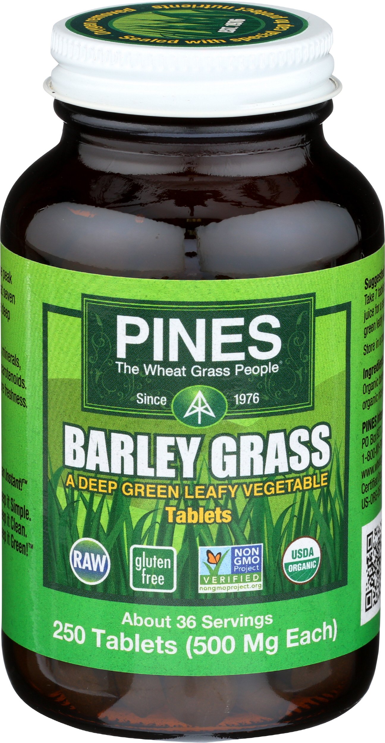 Foto 2 pulgar | Suplemento Pines Barley Grass 250 Comprimidos 500 Mg - Venta Internacional.