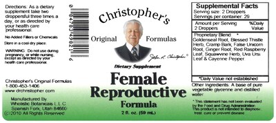 Foto 4 | Complementa Las Fórmulas Originales De Christopher's Female Reproductive - Venta Internacional.
