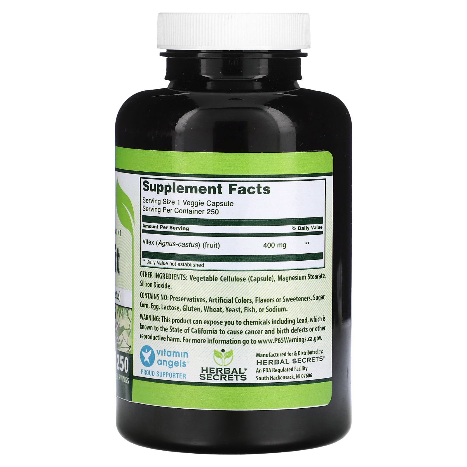 Foto 3 pulgar | Suplemento Herbal Secrets Vitex Fruit 400 Mg 250 Cápsulas Vegetarianas - Venta Internacional.