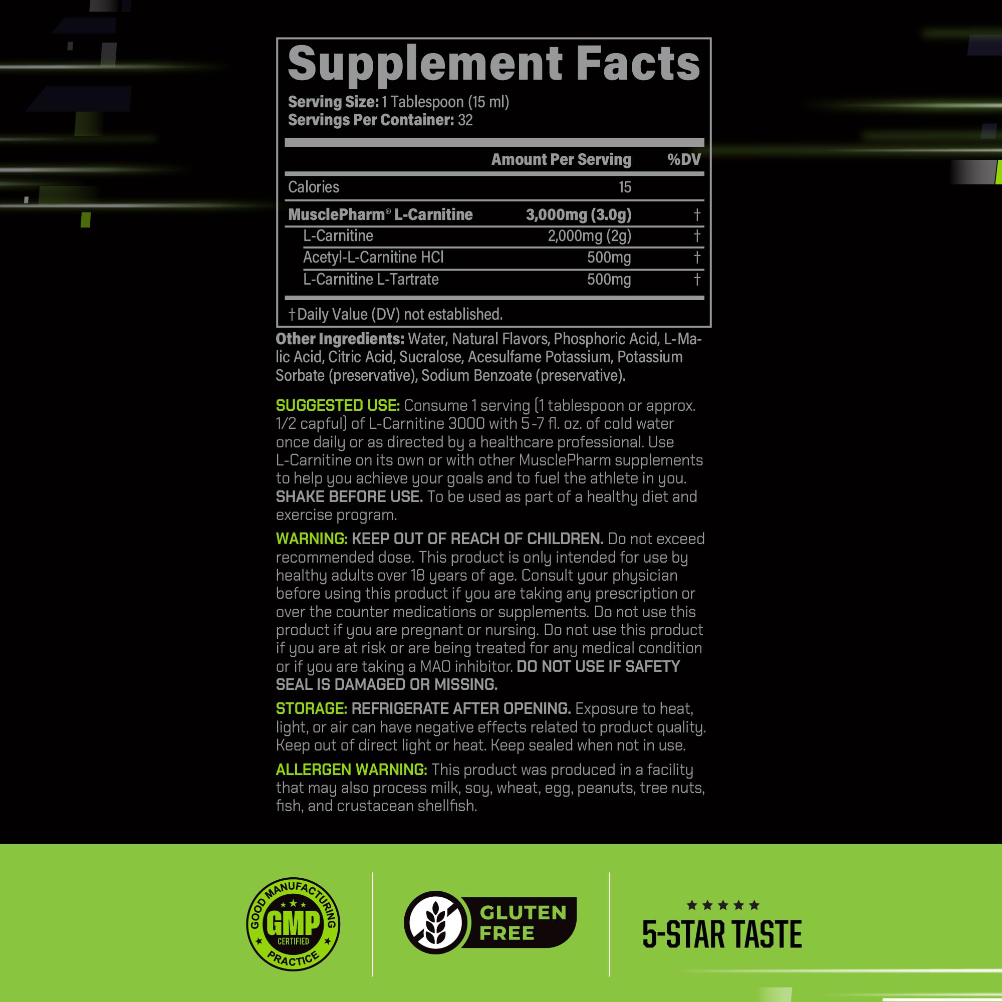 Foto 3 pulgar | Suplemento Muscle Pharm L-carnitine 3000 De Nectarina De Melocotón  960 Ml - Venta Internacional.