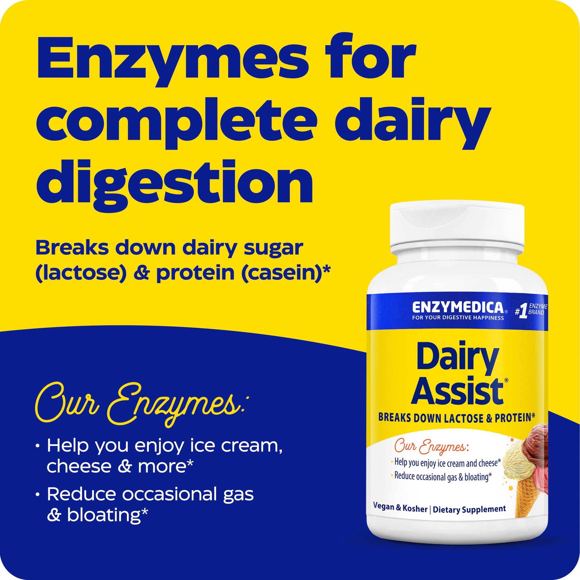 Foto 2 | Enzimas Digestivas Enzymedica Dairyassist 30 Cápsulas - Venta Internacional.