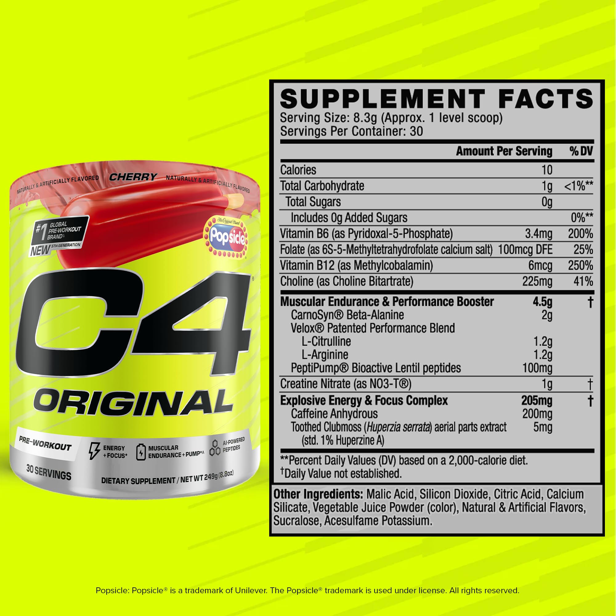 Foto 3 pulgar | Pre-workout Cellucor C4 Original Popsicle Cherry 30 Porciones - Venta Internacional.