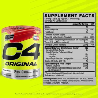 Foto 2 | Pre-workout Cellucor C4 Original Popsicle Cherry 30 Porciones - Venta Internacional.