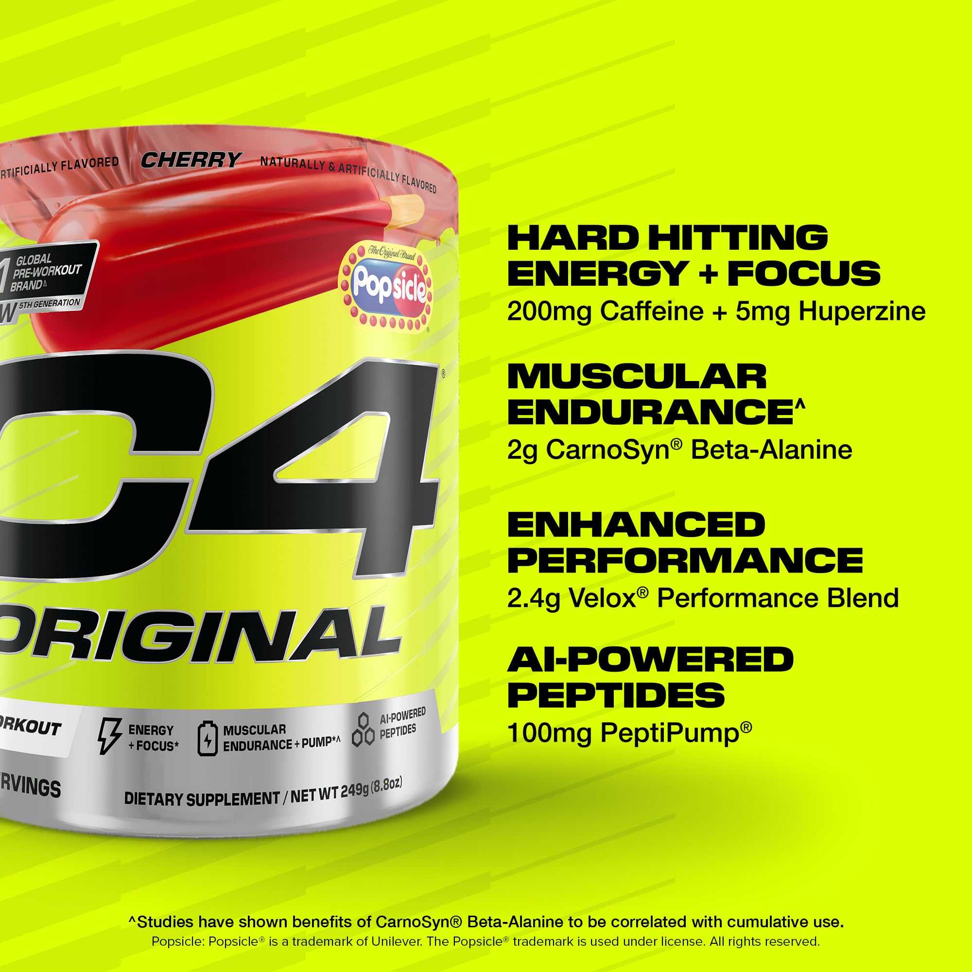 Foto 4 pulgar | Pre-workout Cellucor C4 Original Popsicle Cherry 30 Porciones - Venta Internacional.