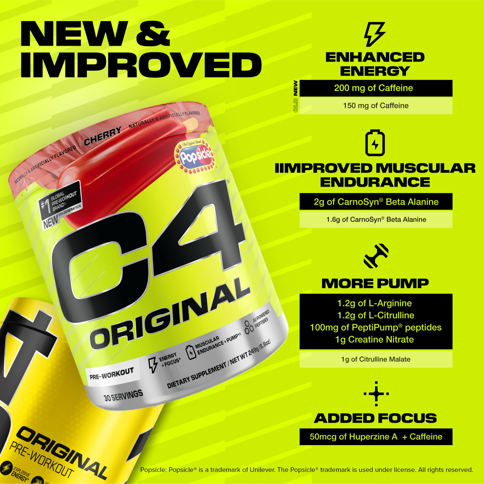 Foto 5 pulgar | Pre-workout Cellucor C4 Original Popsicle Cherry 30 Porciones - Venta Internacional.