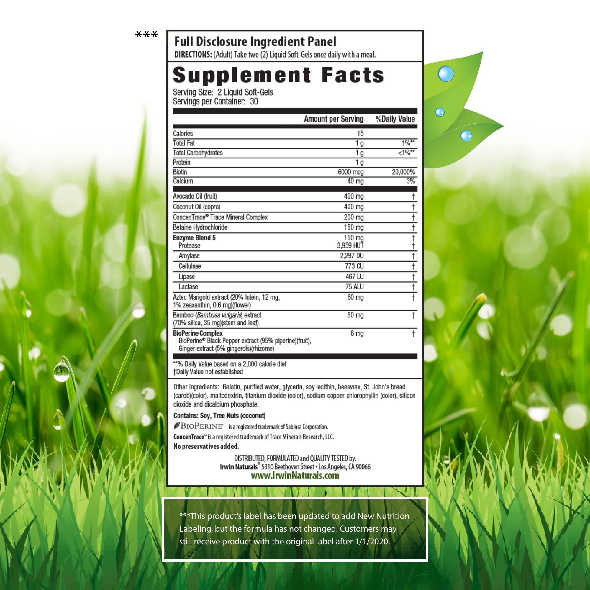 Foto 2 | Suplemento Irwin Naturals Biotin-6000 60 Cápsulas Blandas Líquidas - Venta Internacional.