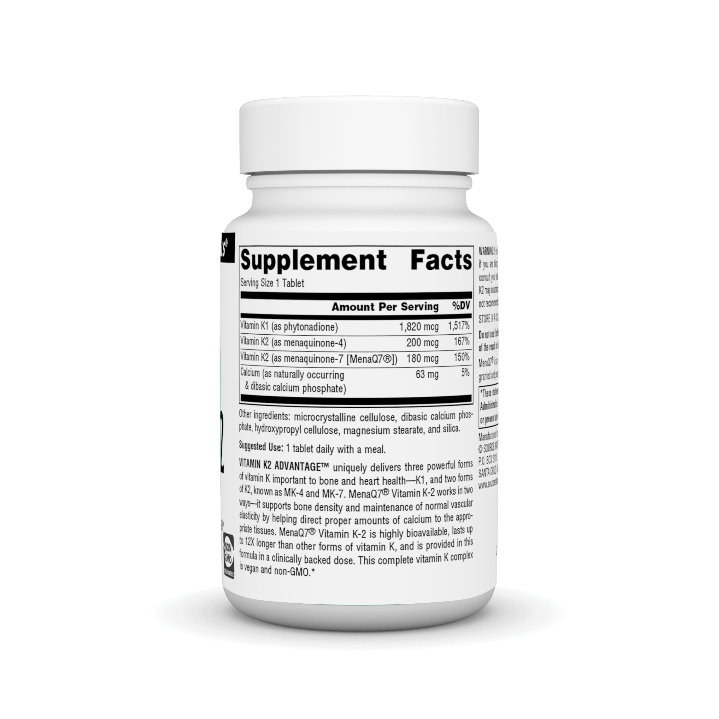 Foto 3 pulgar | Suplemento Vitamin K2 Advantage De Source Naturals  2200 Mcg - Venta Internacional.