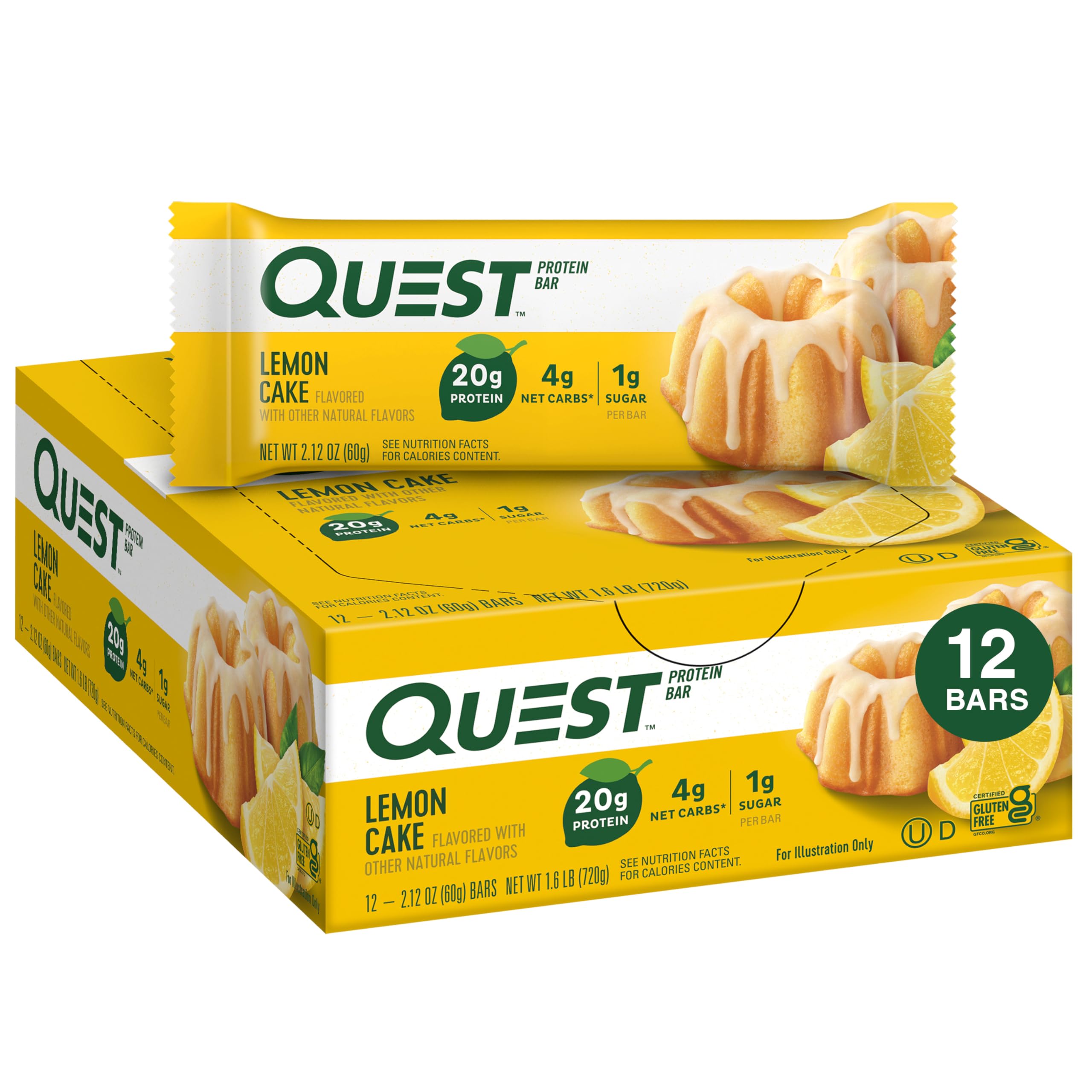Foto 2 pulgar | Protein Bars Quest Nutrition Tarta De Limón 20g 12 Unidades - Venta Internacional.