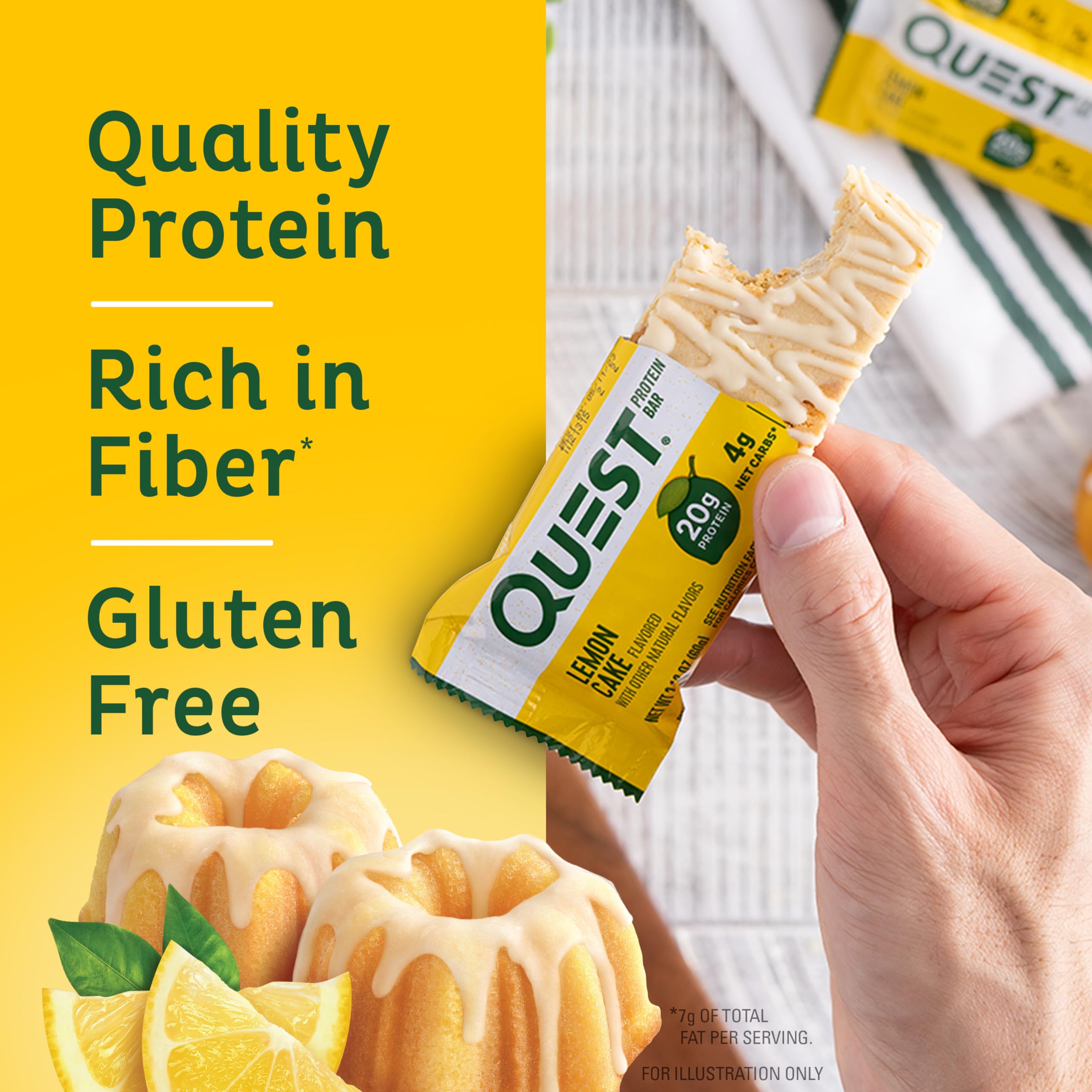 Foto 4 pulgar | Protein Bars Quest Nutrition Tarta De Limón 20g 12 Unidades - Venta Internacional.