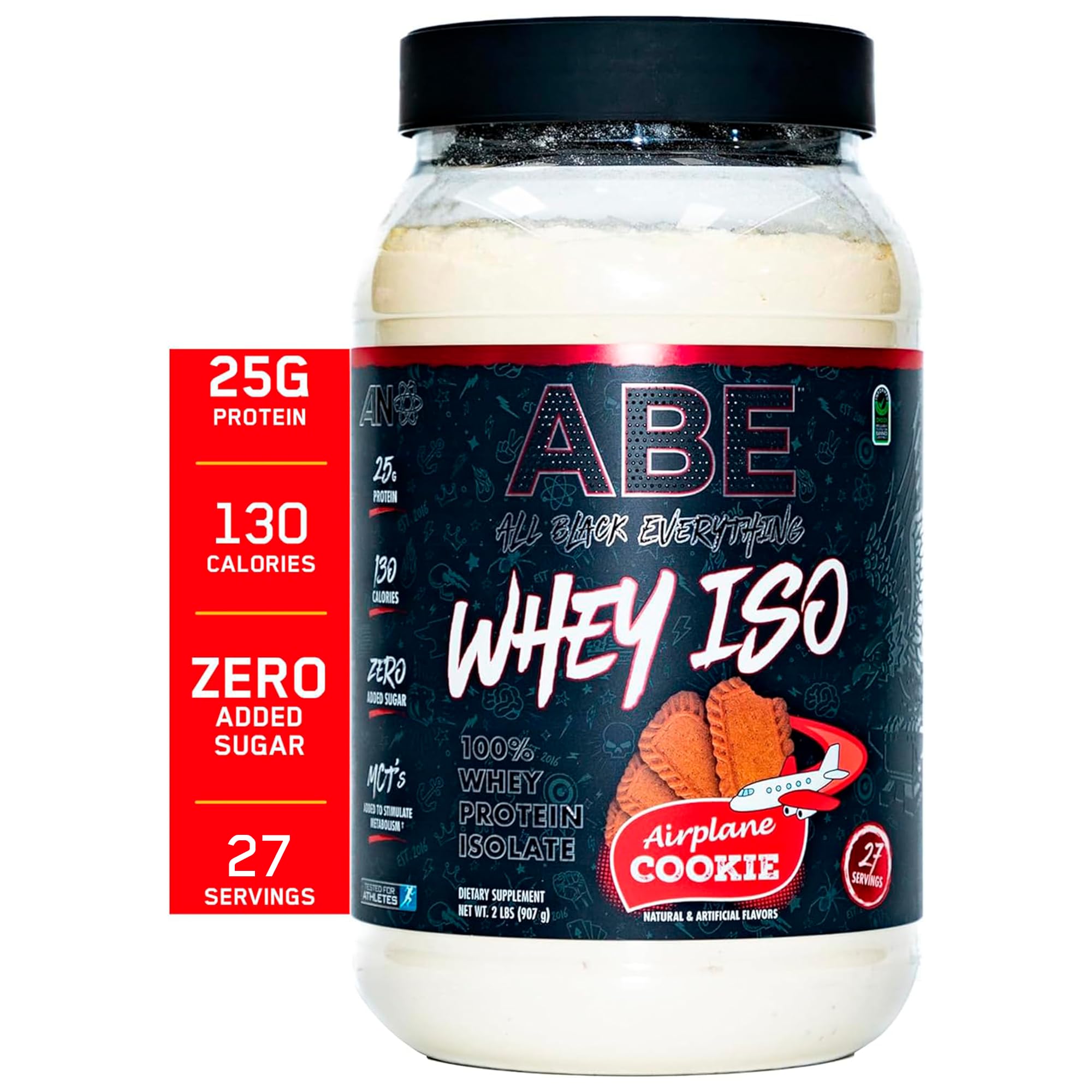 Foto 2 pulgar | Galleta De Avión Abe All Black Everything Con Proteína De Suero En Polvo  25 G - Venta Internacional.