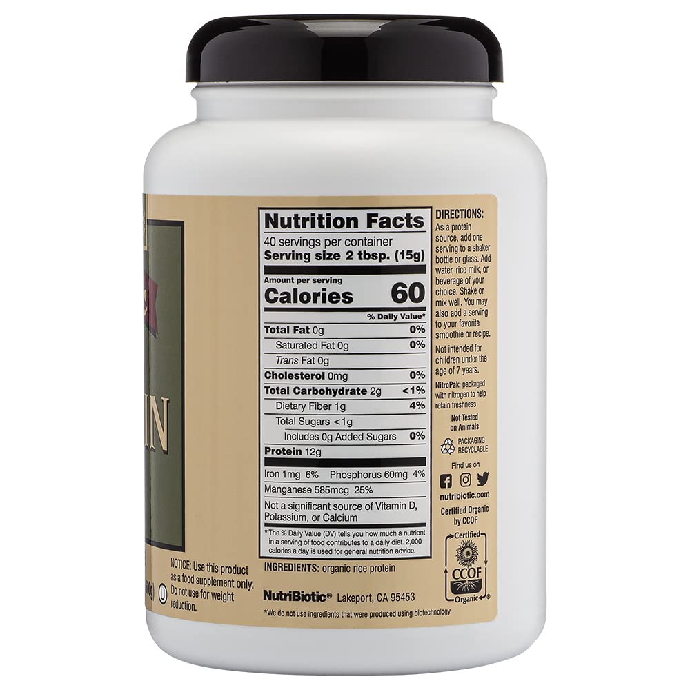 Foto 4 pulgar | Proteína En Polvo Nutribiotic  Arroz Orgánico  600 Ml  80% De Proteína - Venta Internacional.