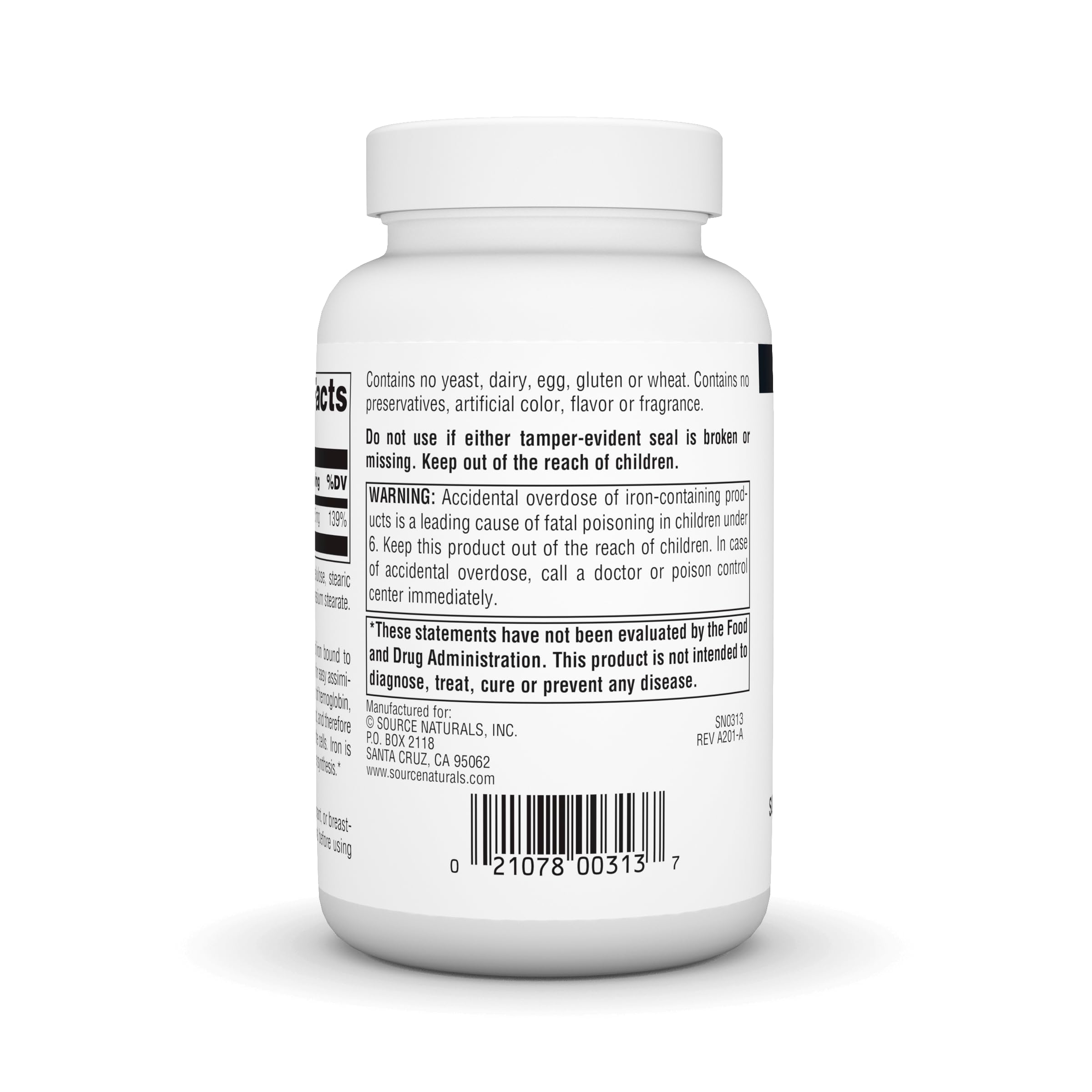 Foto 4 pulgar | Suplemento Dietético Quelato De Aminoácidos De Hierro Source Naturals - Venta Internacional.