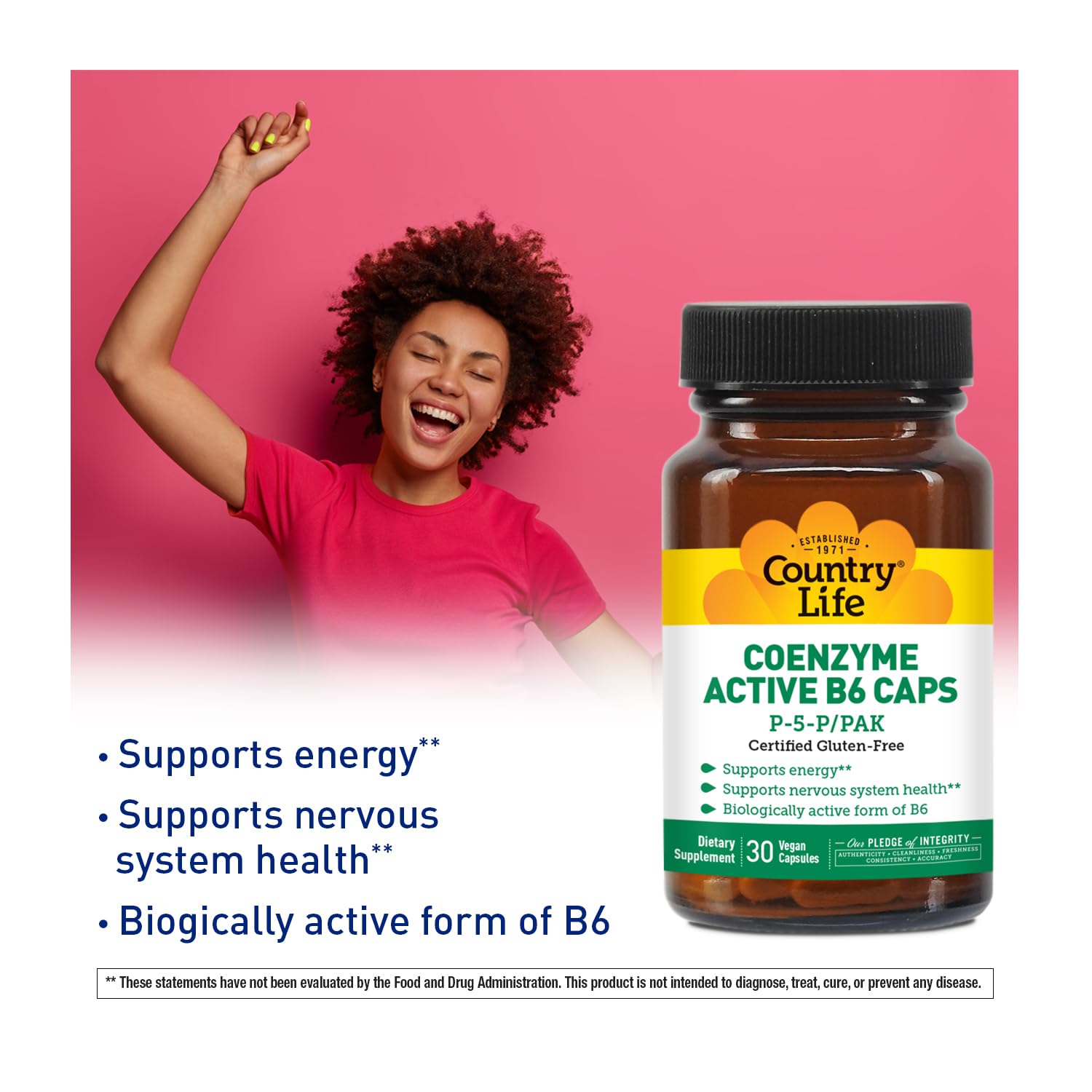 Foto 5 pulgar | Suplemento Country Life Coenzyme Active B-6 50 Mg De Vitamina B6 - Venta Internacional.