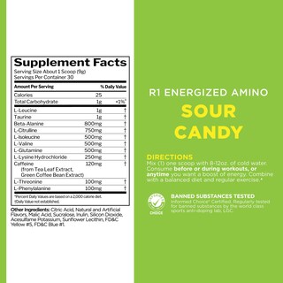 Foto 6 | Regla De Suplemento 1: Caramelo Agrio Energizado Con Proteínas 30 Porciones - Venta Internacional.