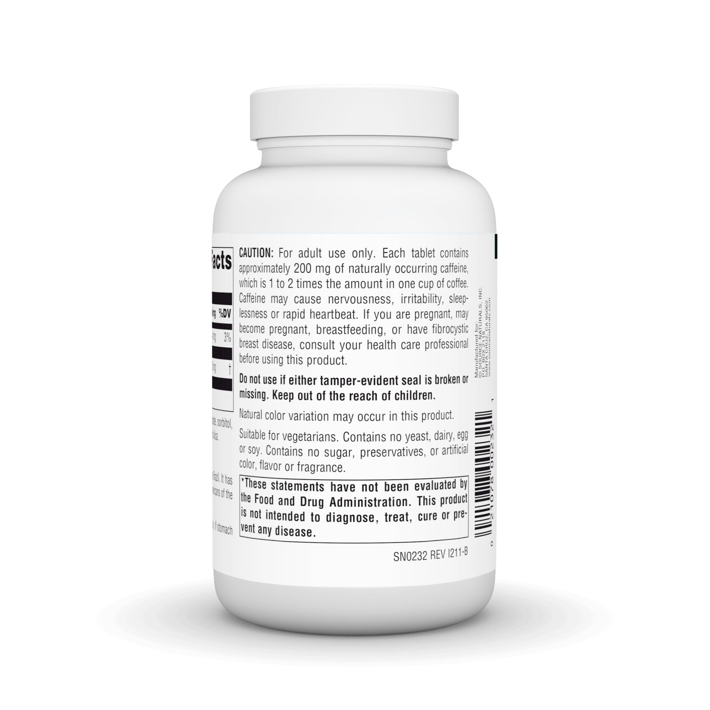 Foto 4 pulgar | Supplement Source Naturals Guarana Energizer 900 Mg 100 Comprimidos - Venta Internacional.