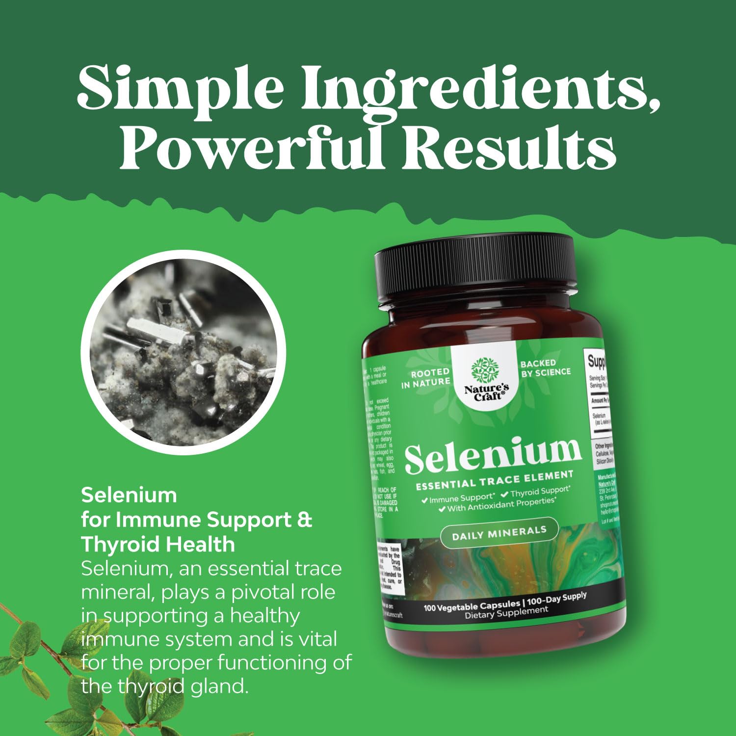 Foto 5 | Suplemento Natures Craft De Selenio  200 Mcg  Cápsulas X100 - Venta Internacional.