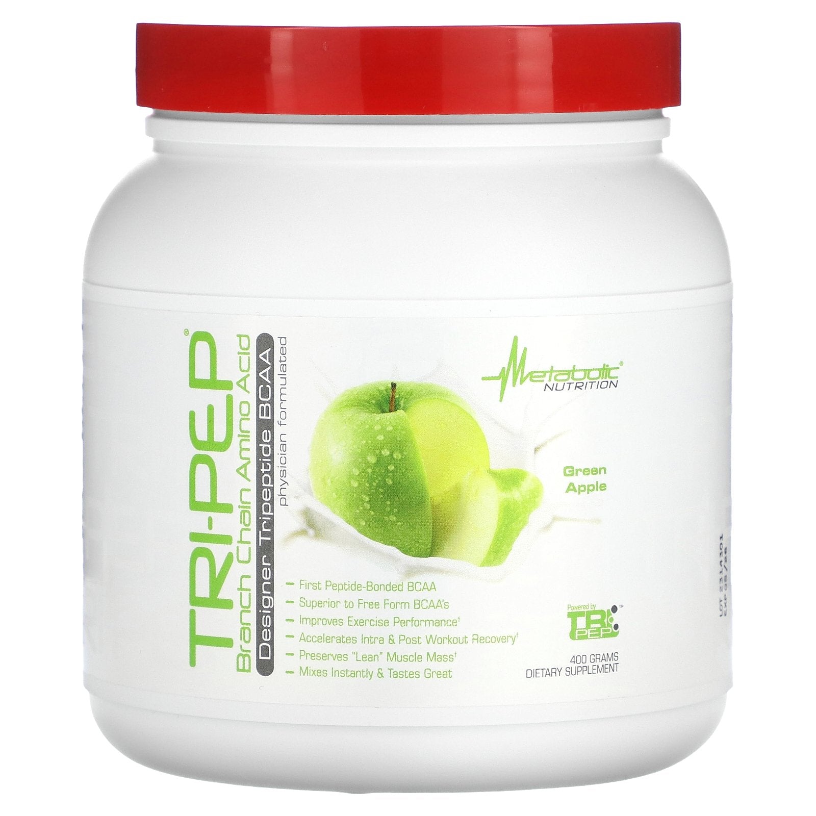 Foto 2 pulgar | Suplemento Metabolic Nutrition Tri-pep Bcaa Manzana Verde 400 G - Venta Internacional.