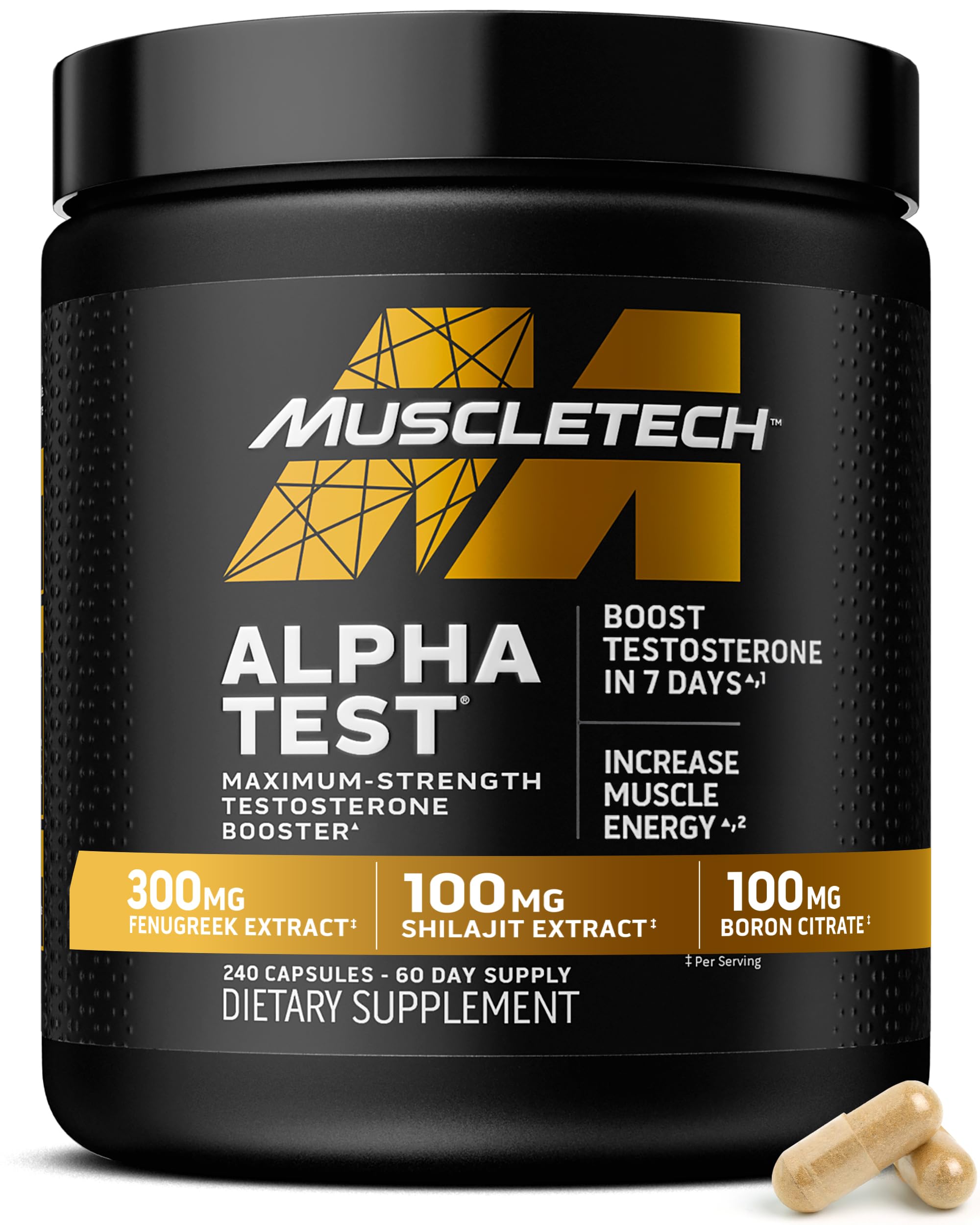 Foto 2 pulgar | Potenciador De Testosterona Muscletech Alphatest 240 Píldoras - Venta Internacional.