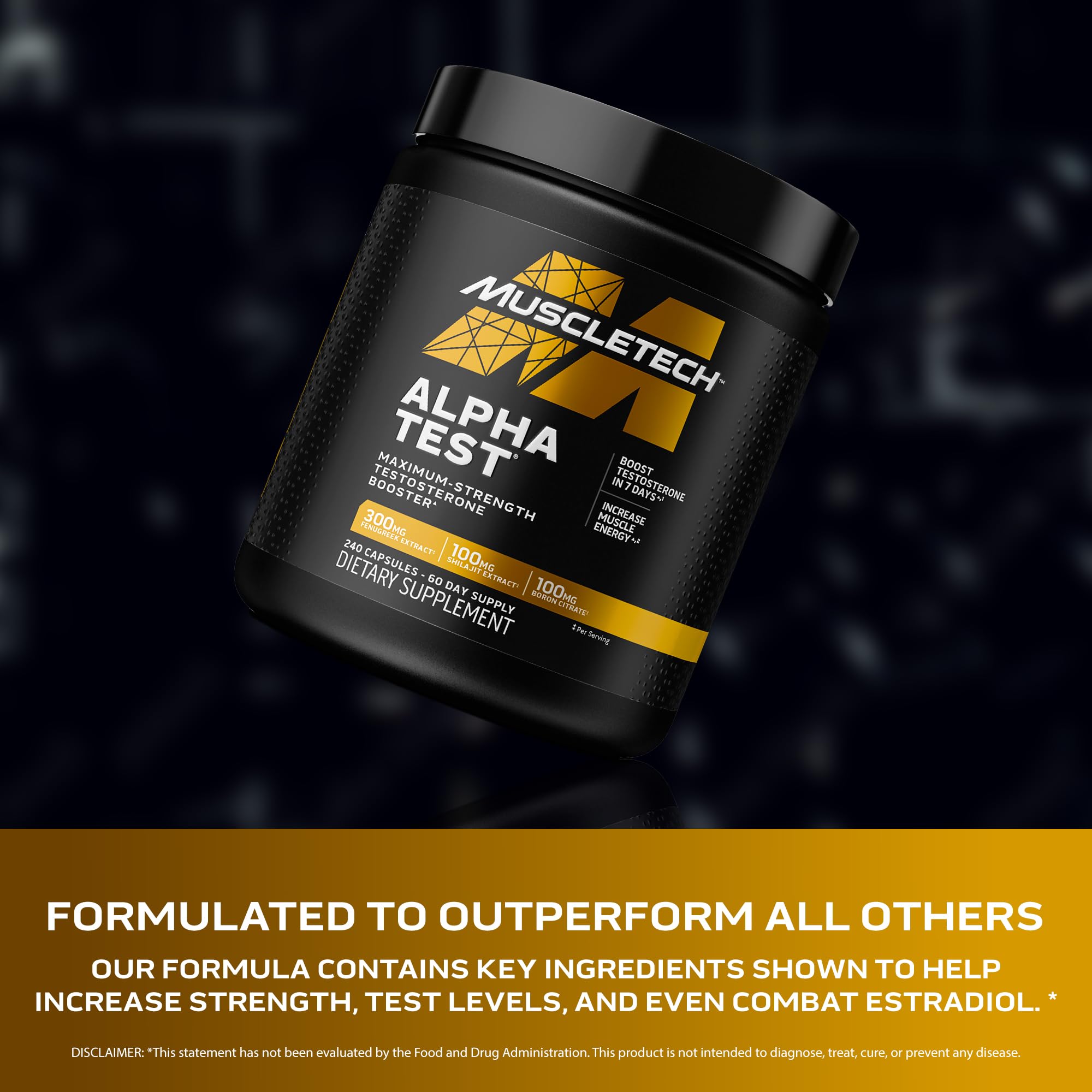 Foto 4 pulgar | Potenciador De Testosterona Muscletech Alphatest 240 Píldoras - Venta Internacional.