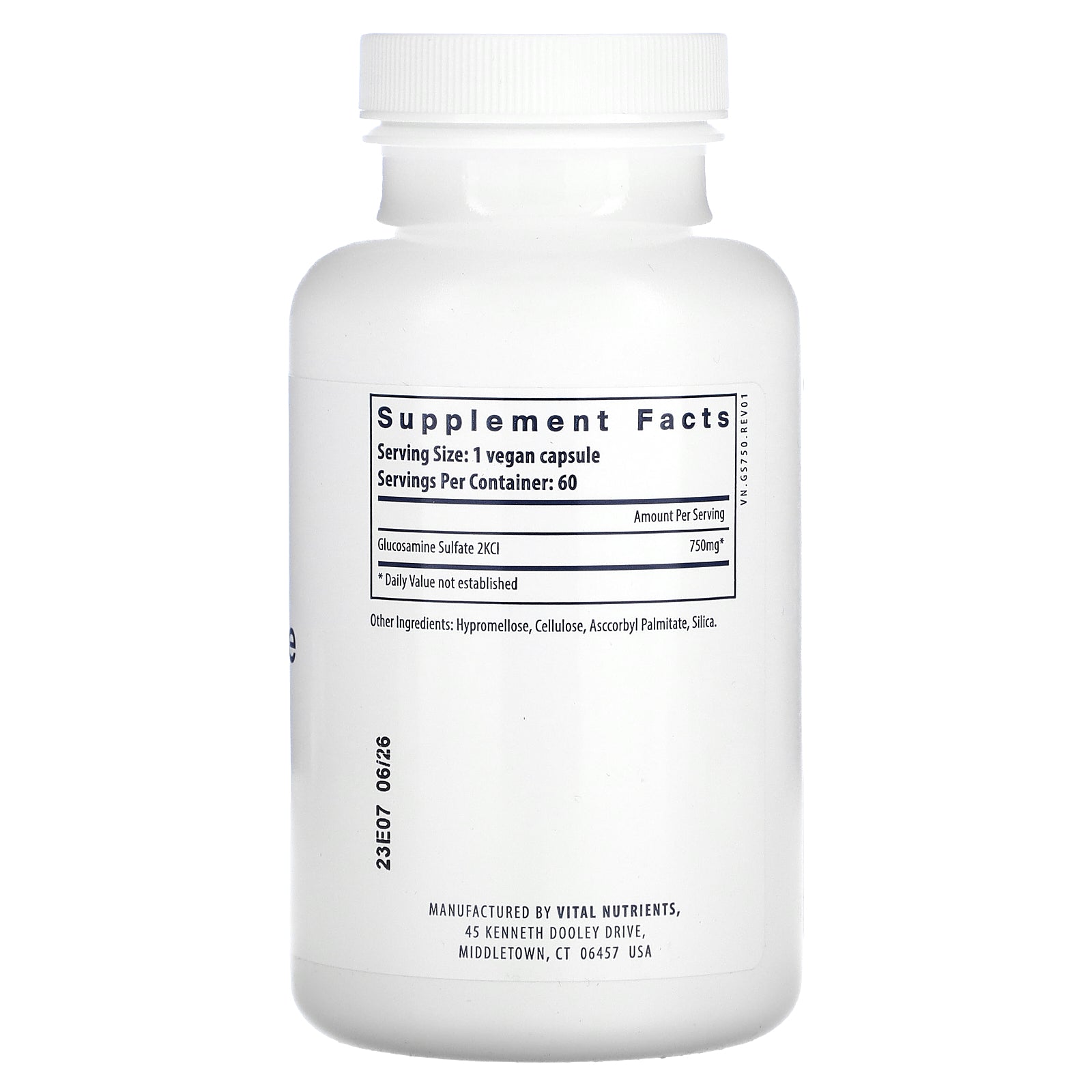 Foto 3 pulgar | Sulfato De Glucosamina Vegano Supplement Vital Nutrients 120 Cápsulas - Venta Internacional.