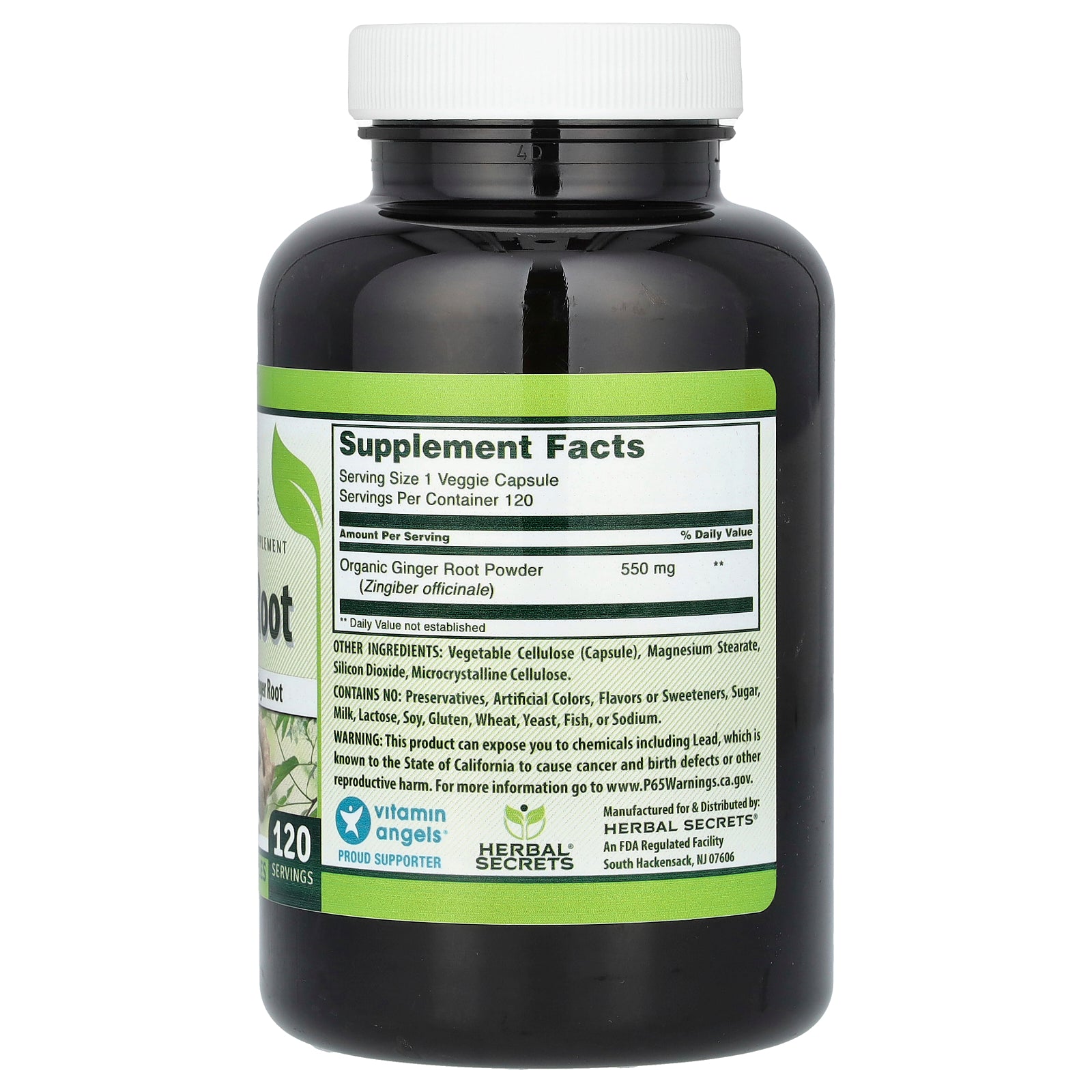 Foto 3 pulgar | Suplemento Herbal Secrets  Raíz De Jengibre  550 Mg  120 Cápsulas Vegetarianas - Venta Internacional.