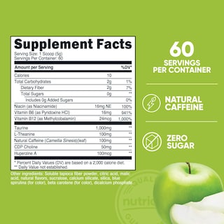 Foto 2 | Energy Powder Nutricost Energy Complex Manzana Verde 300 G - Venta Internacional.