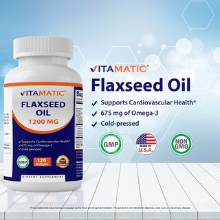 Foto 3 | Suplemento De Aceite De Linaza Vitamático 1200 Mg 120 Cápsulas Blandas - Venta Internacional.