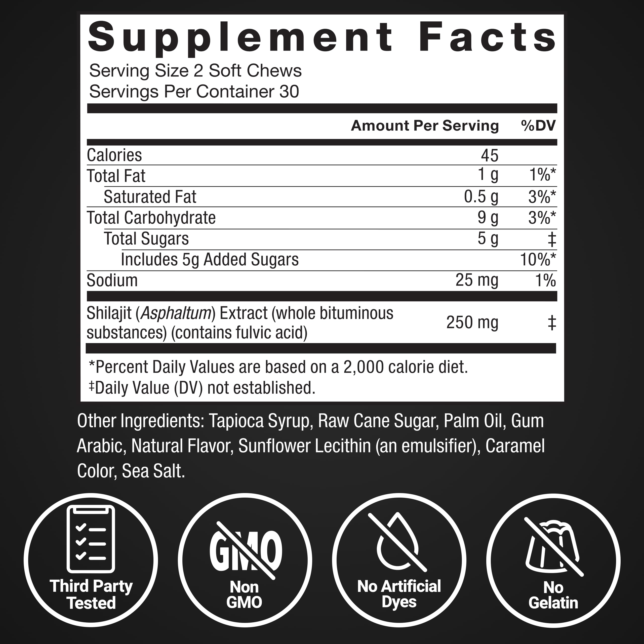 Foto 7 pulgar | Supreme Shilajit Force Factor Premium Himalayan 60 Comprimidos Masticables - Venta Internacional.