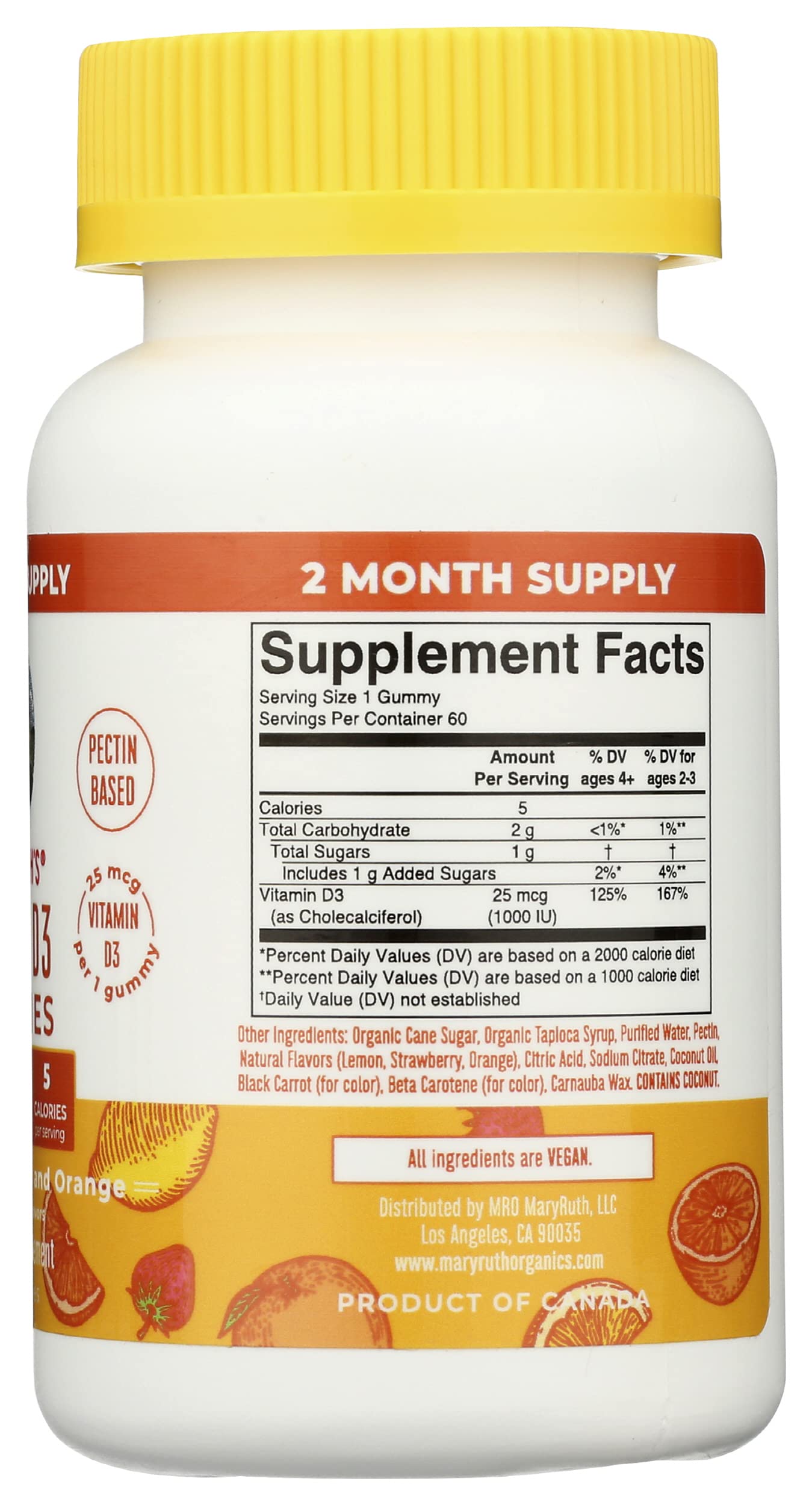 Foto 5 pulgar | Suplemento De Vitamina D3 De Maryruth Organics  Fresa Y Naranja - Venta Internacional.