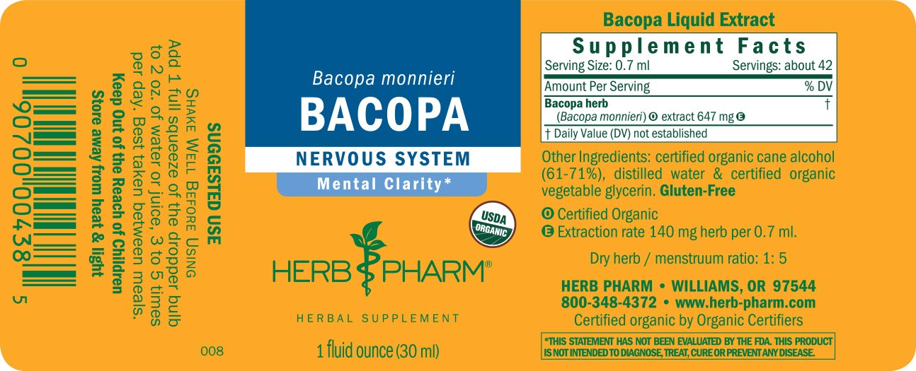 Foto 6 pulgar | Extracto Líquido Herb Pharm Bacopa Brain Support 30 Ml - Venta Internacional.
