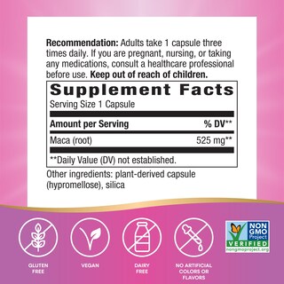 Foto 5 | Suplemento Nature's Way De Raíz De Maca 525 Mg 100 Cápsulas Veganas - Venta Internacional.