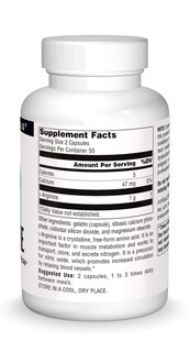Foto 3 | Suplement Source Naturals L-arginina En Forma Libre 500 Mg 100 Cápsulas - Venta Internacional.