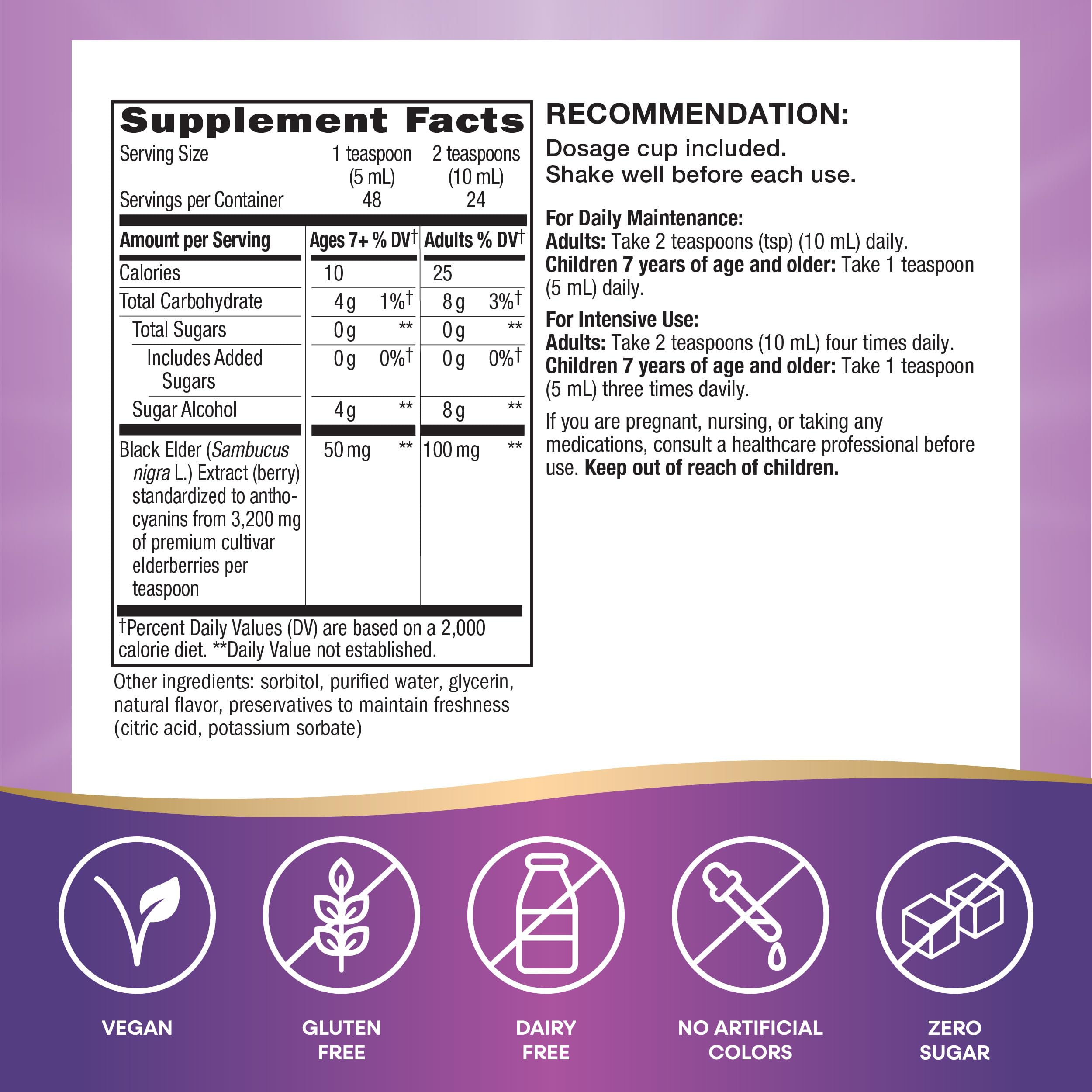 Foto 6 pulgar | Sirope Nature's Way Sambucus Sin Azúcar Para El Sistema Inmunitario  240 Ml - Venta Internacional.